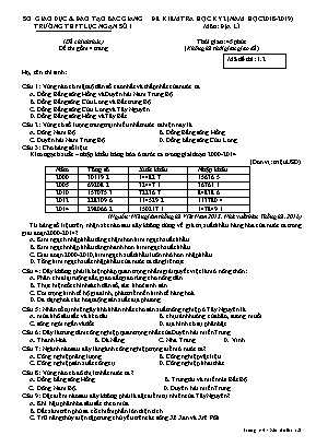 Đề kiểm tra học kỳ II môn Địa lý Lớp 12 - Mã đề 1.2 - Năm học 2018-2019 - Trường THPT Lục Ngạn số 1